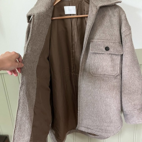 Hare Brown Patch Pocket Oversized Shaggy Teddy Shacket - Picture 3 of 10